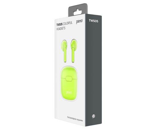 Беспроводные наушники PERO TWS05 COLORFUL Green 